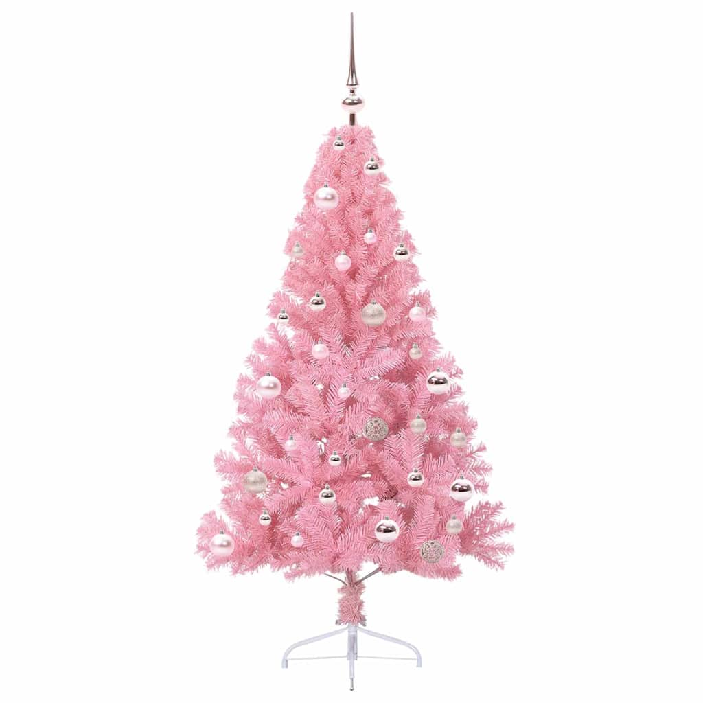 Mākslīgā Ziemassvētku eglīte ar lampiņām Rozā 150 cm PVC