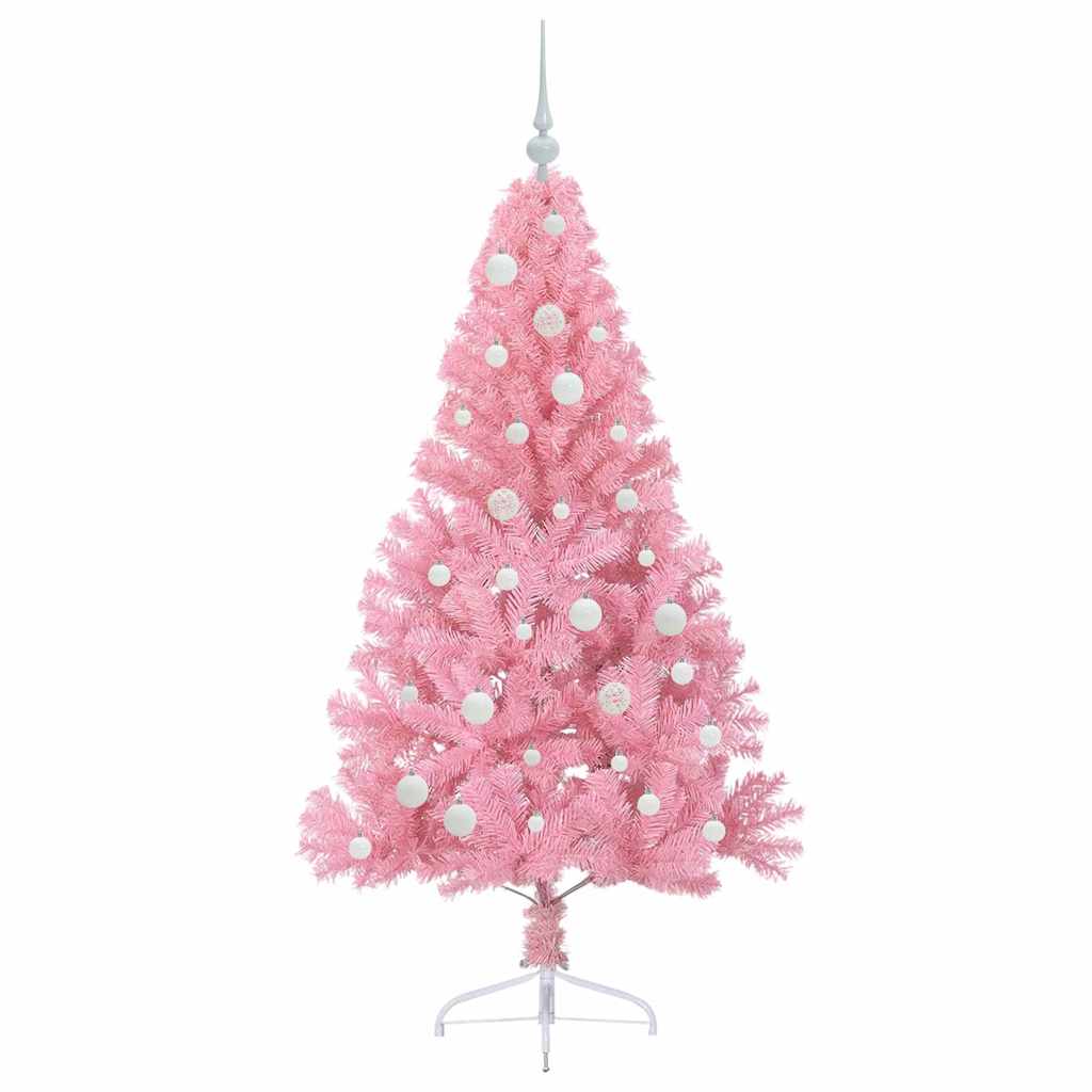 Dirbtinis prieššventinis eglutė su šviesomis Rožinė 150 cm PVC