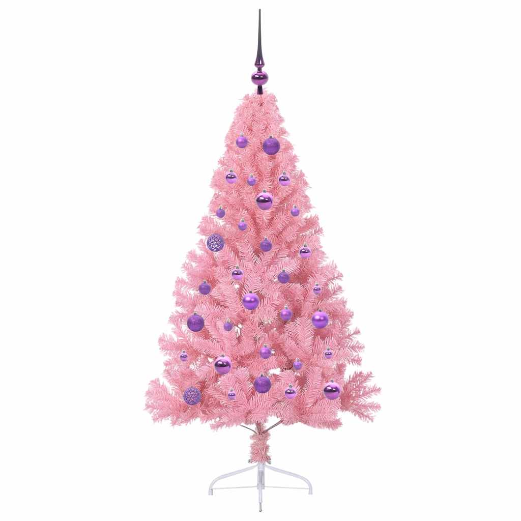 Dirbtinis prieššventinis eglutė su šviesomis Rožinė 150 cm PVC