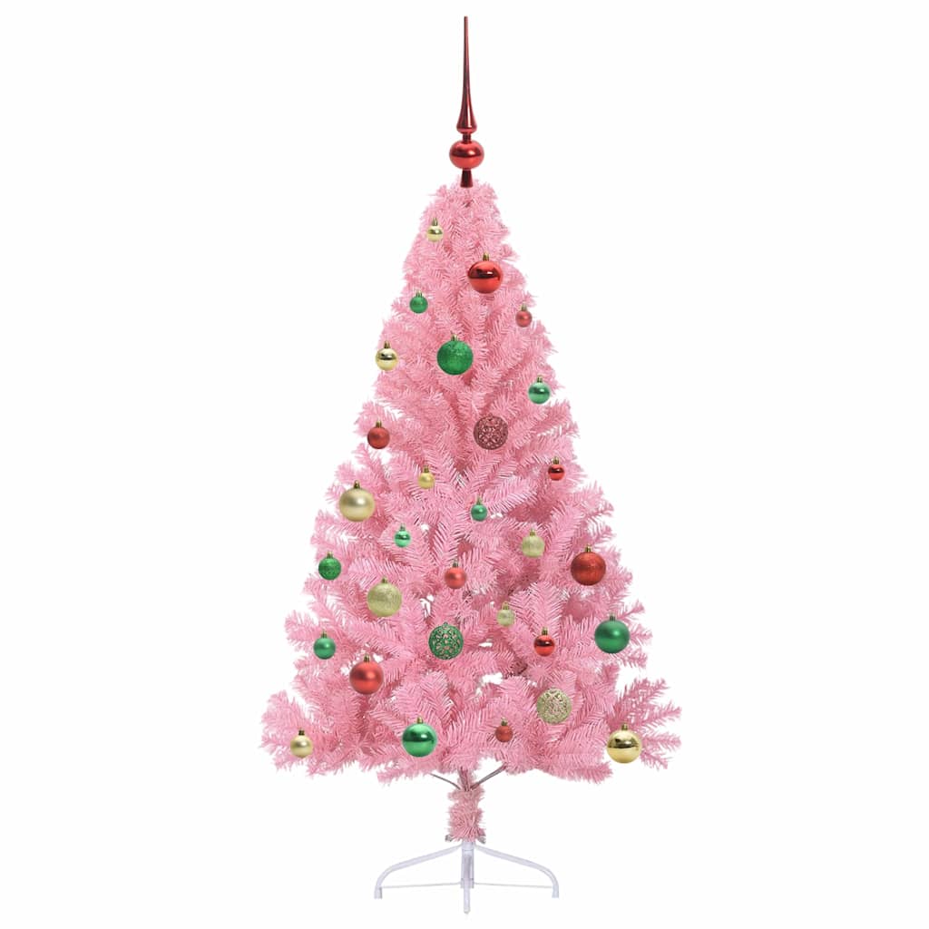 Dirbtinis prieššventinis eglutė su šviesomis Rožinė 150 cm PVC