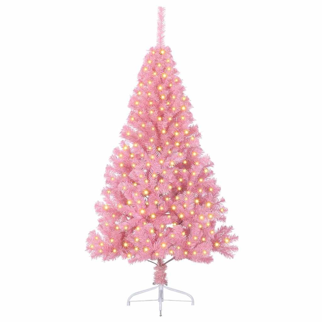 Dirbtinis prieššventinis eglutė su šviesomis Rožinė 180 cm PVC
