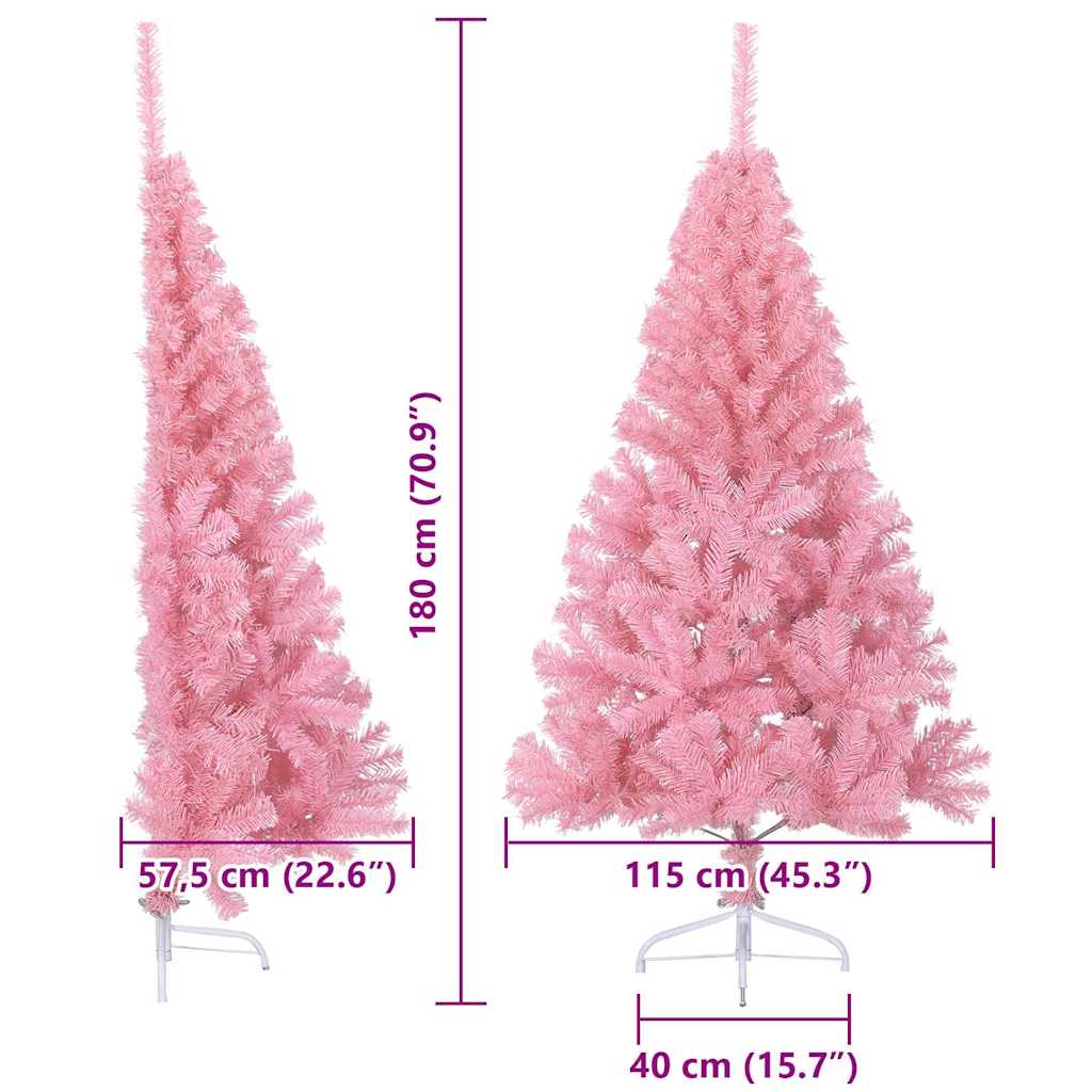 Dirbtinis prieššventinis eglutė su šviesomis Rožinė 180 cm PVC
