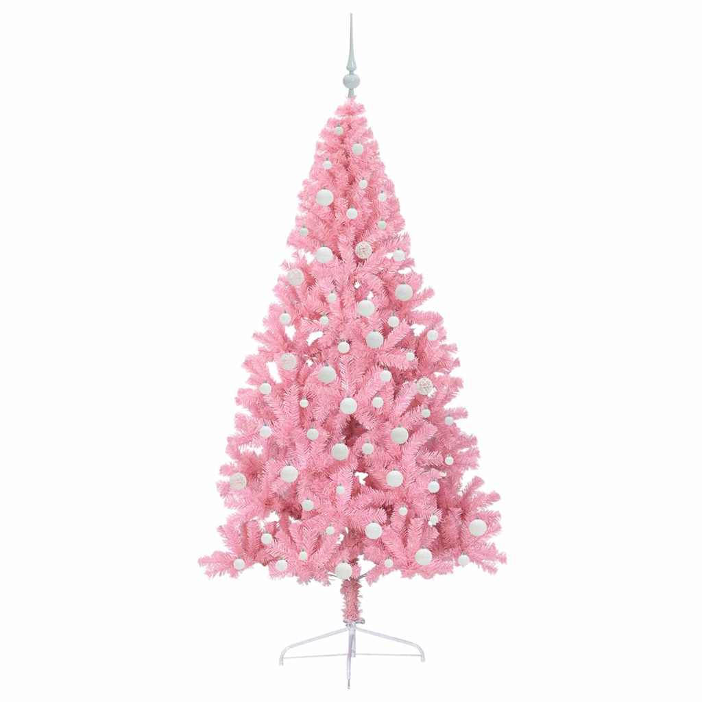 Mākslīgā eglīte ar gaismām, rozā, 180 cm, PVC