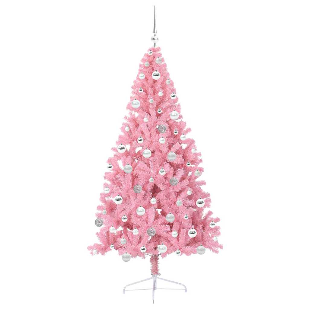 Dirbtinis prieššventinis eglutė su šviesomis Rožinė 180 cm PVC