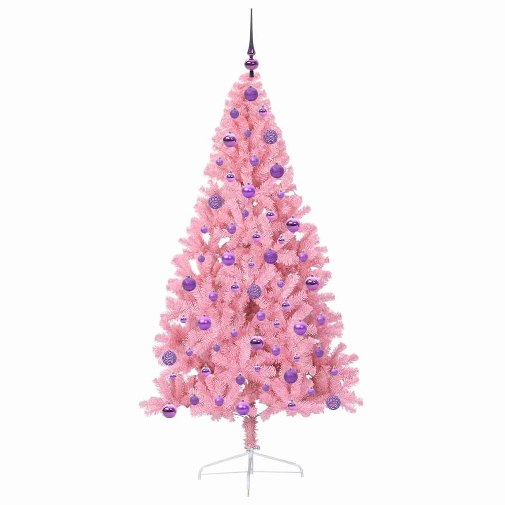 Dirbtinis prieššventinis eglutė su šviesomis Rožinė 180 cm PVC