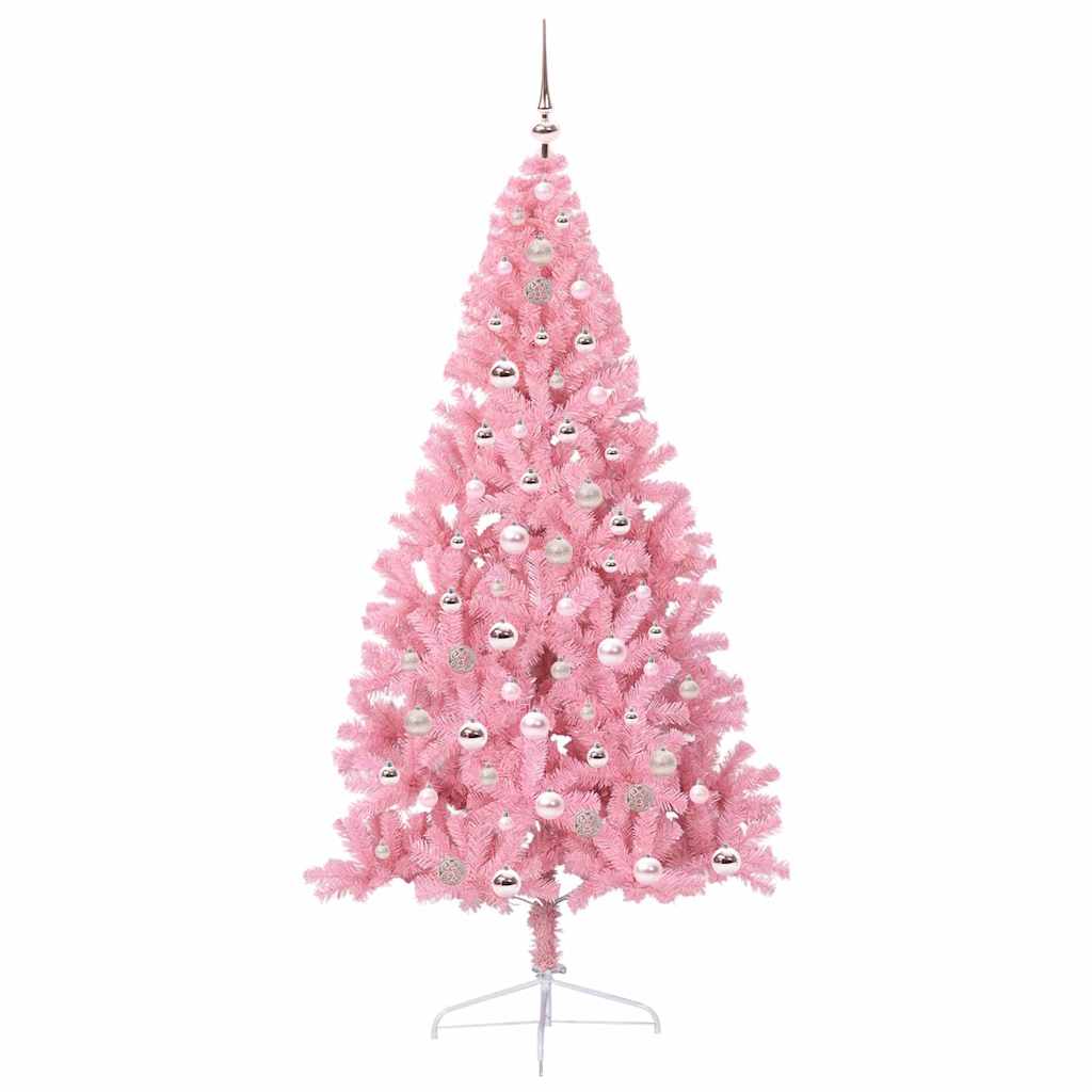 Dirbtinis prieššventinis eglutė su šviesomis Rožinė 210 cm PVC