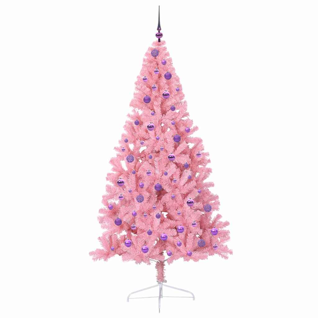 Dirbtinis prieššventinis eglutė su šviesomis Rožinė 210 cm PVC