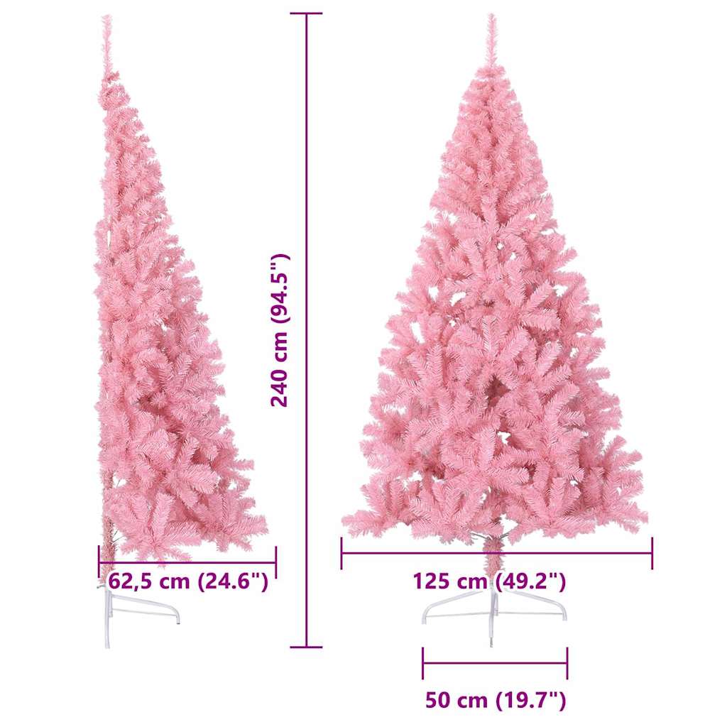 Dirbtinis prieššventinis eglutė su šviesomis Rožinė 240 cm PVC