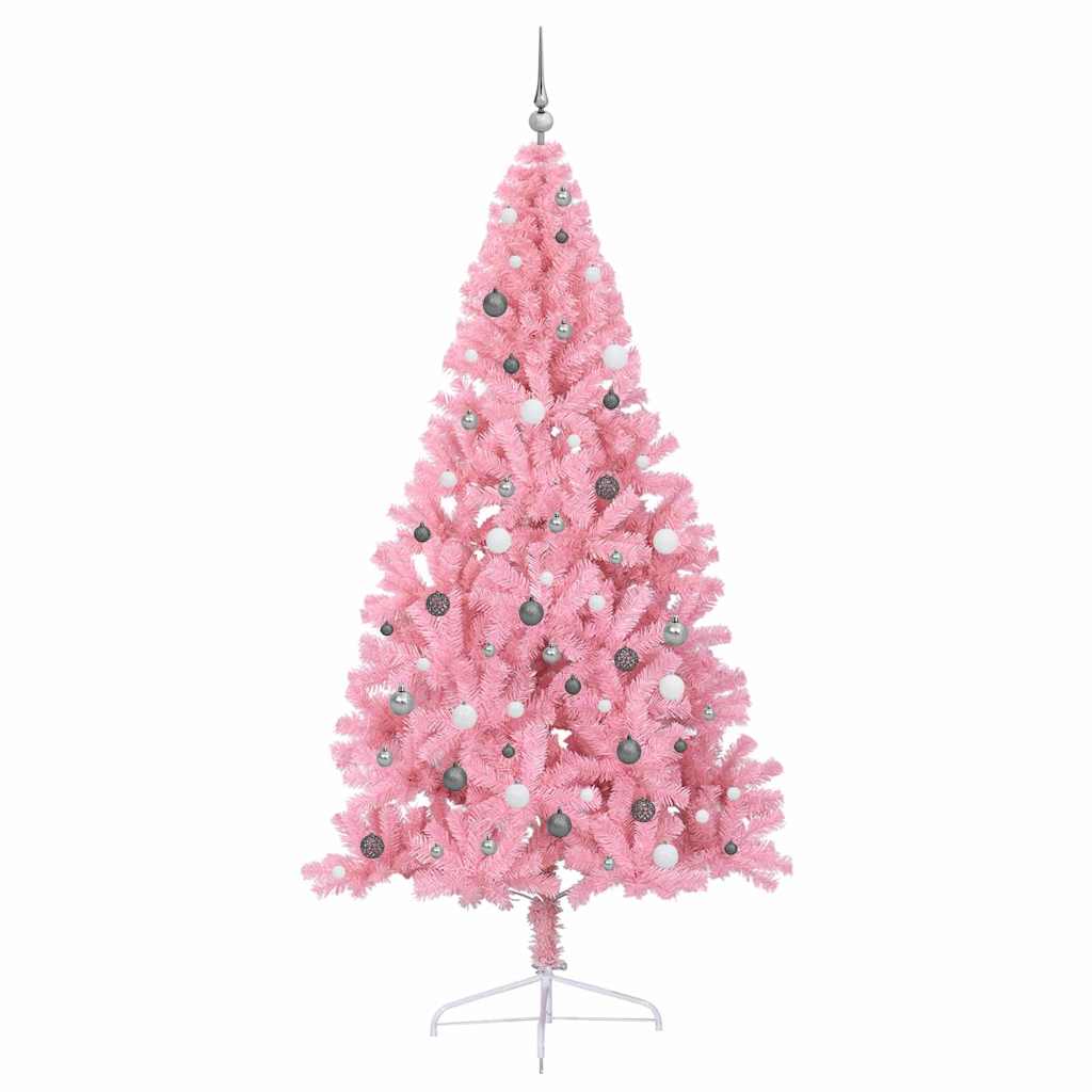 Dirbtinis prieššventinis eglutė su šviesomis Rožinė 240 cm PVC
