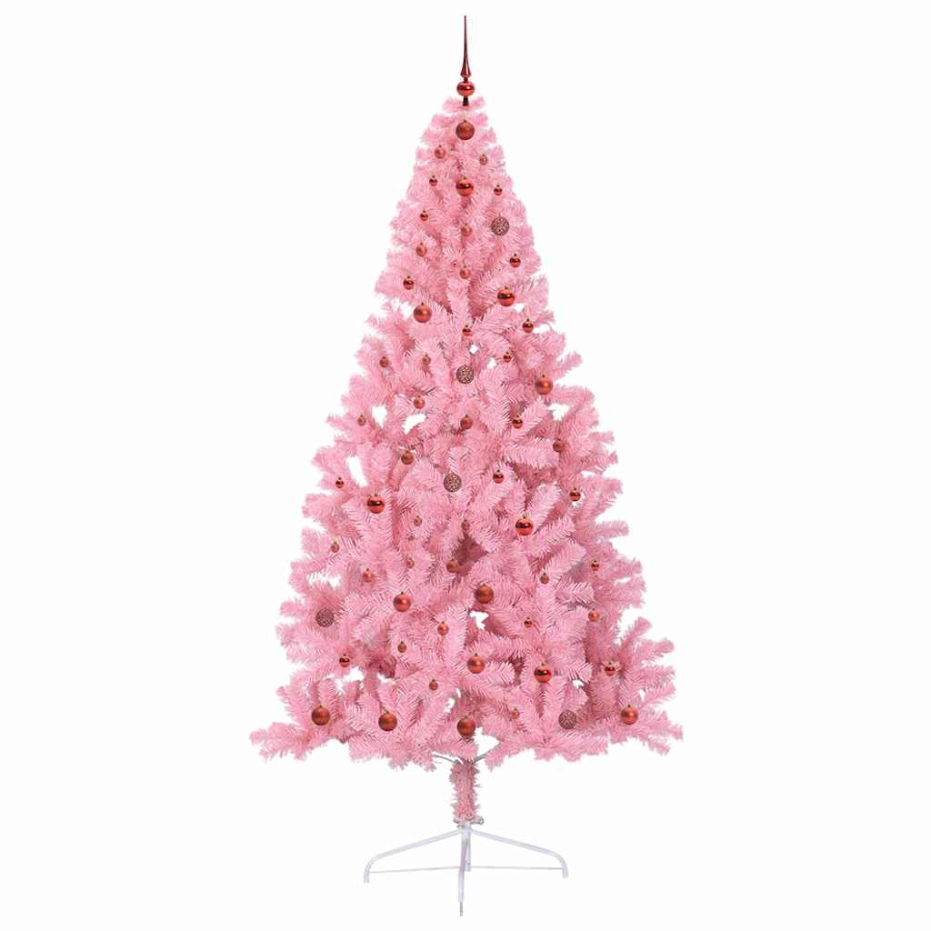 Dirbtinis prieššventinis eglutė su šviesomis Rožinė 240 cm PVC