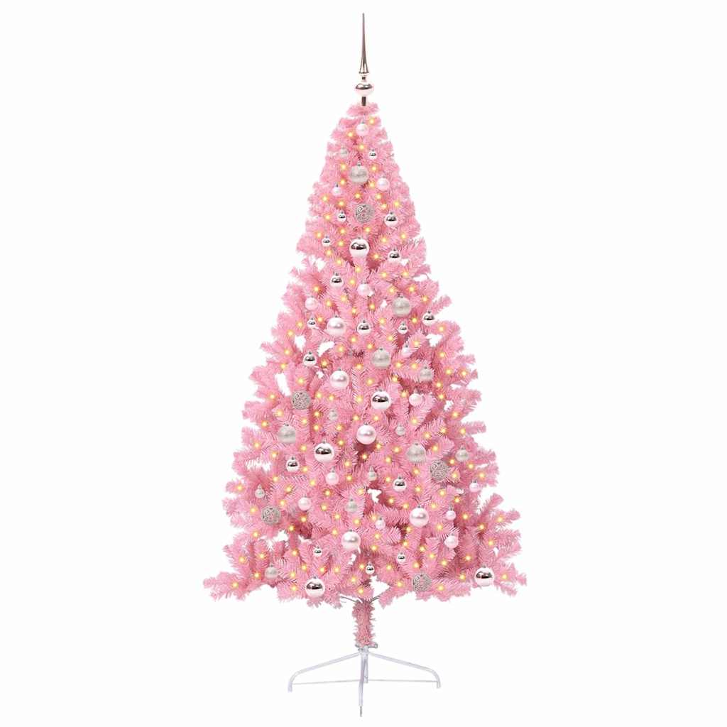 Mākslīgā pirmsvētku eglīte ar lampiņām Rozā 240 cm PVC
