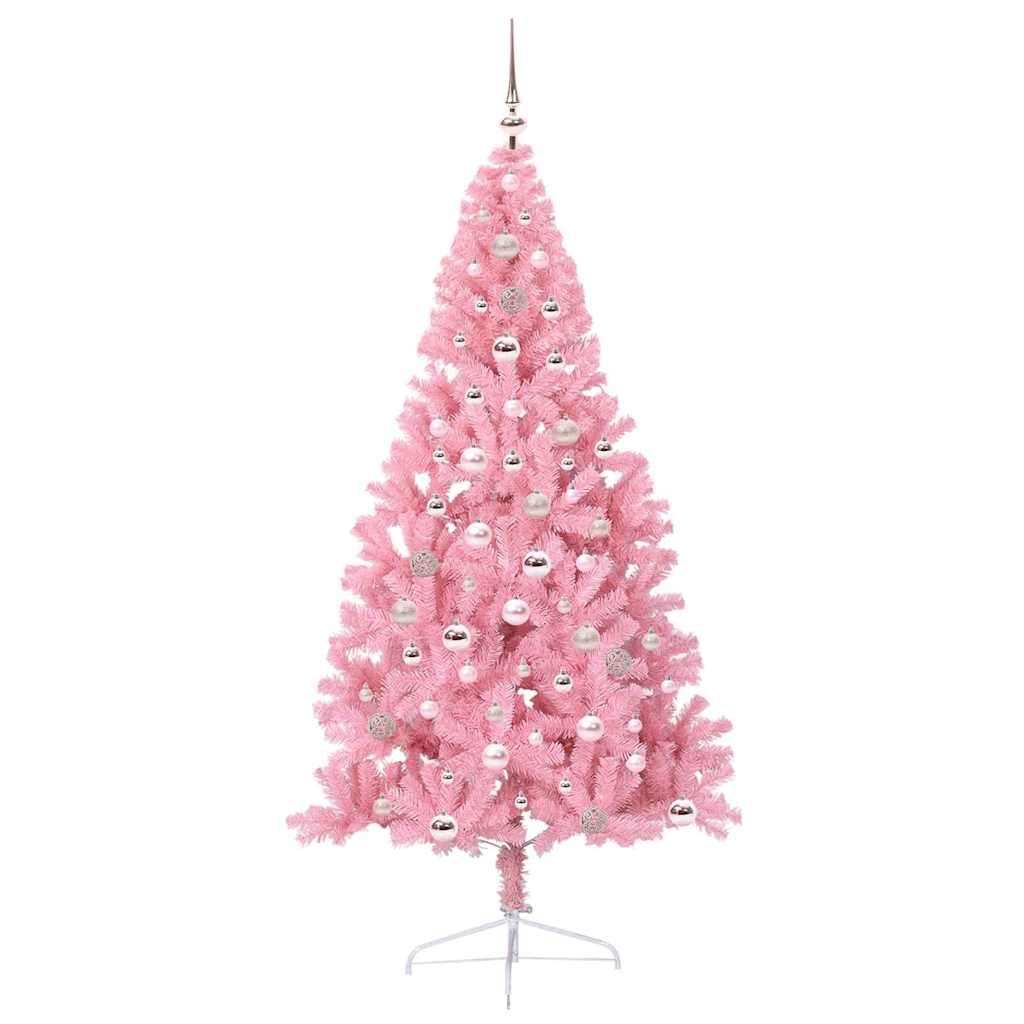 Mākslīgā pirmsvētku eglīte ar lampiņām Rozā 240 cm PVC