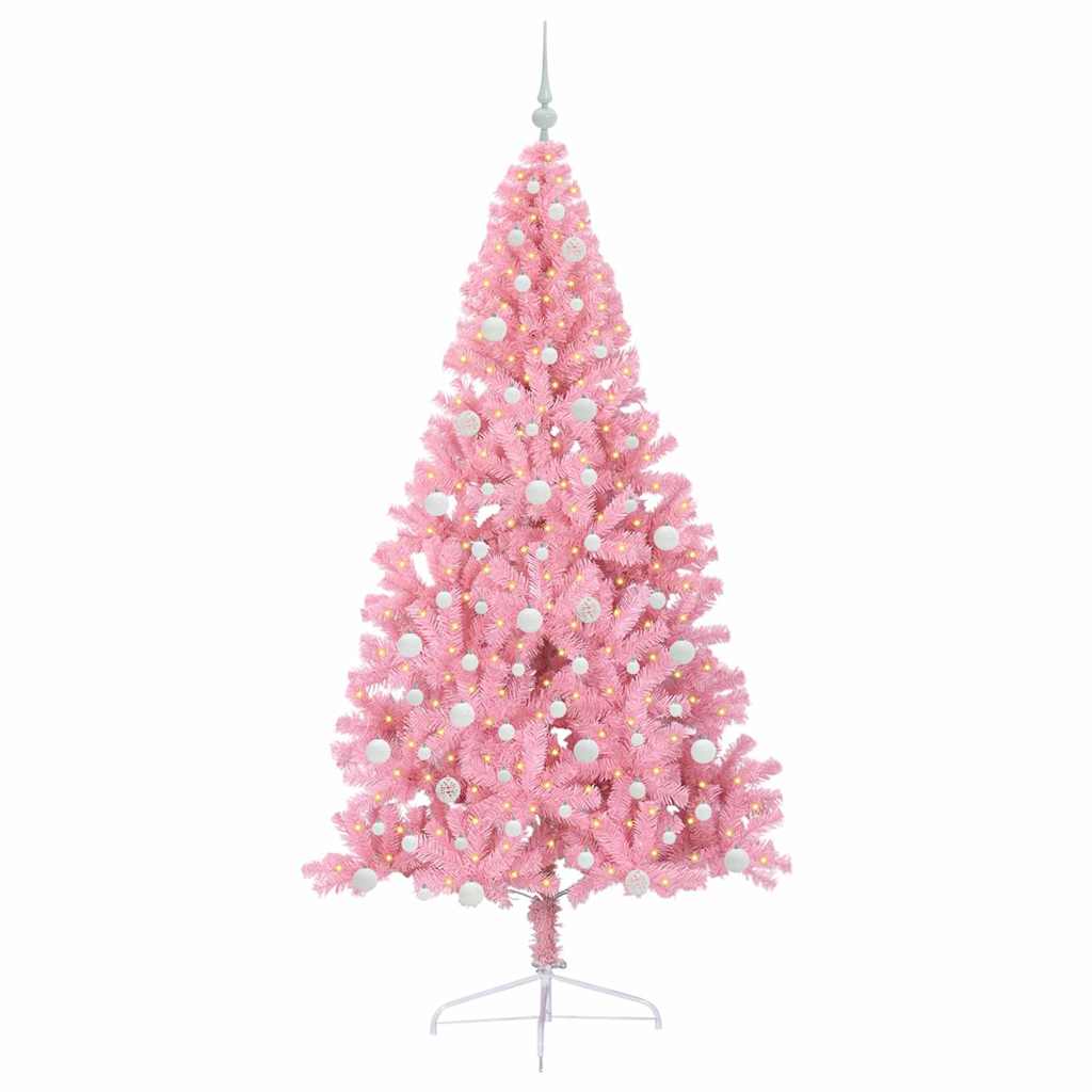 Mākslīgā pirmsvētku eglīte ar lampiņām Rozā 240 cm PVC