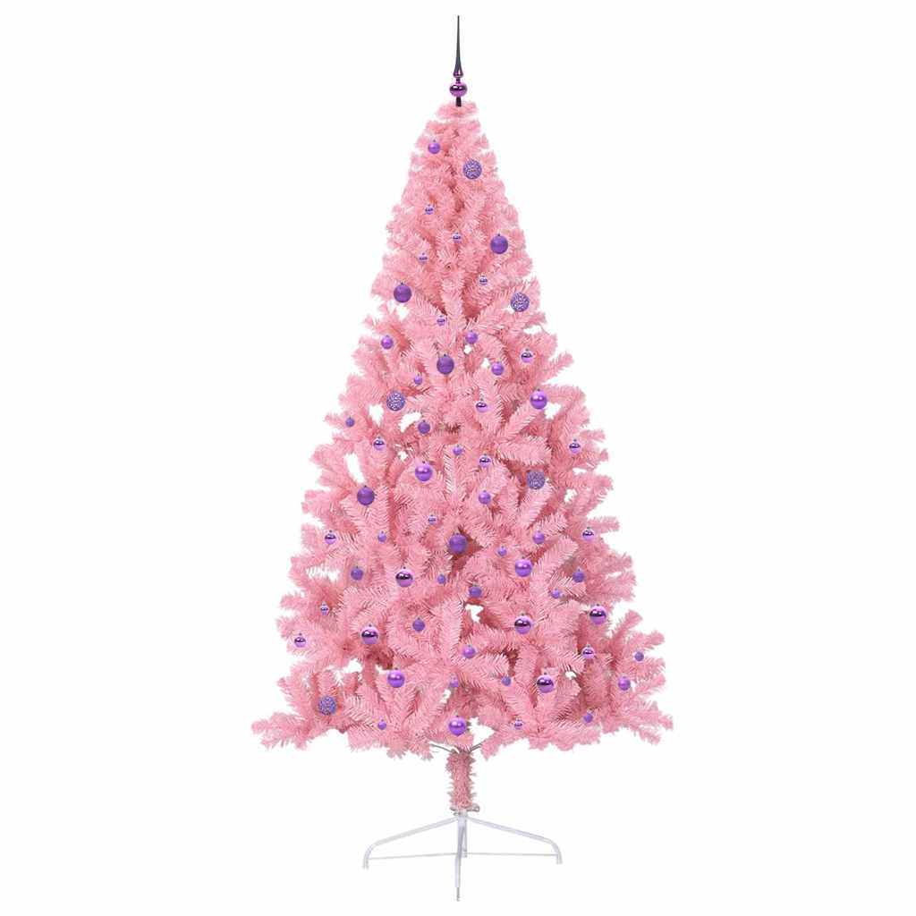 Mākslīgā pirmsvētku eglīte ar lampiņām Rozā 240 cm PVC