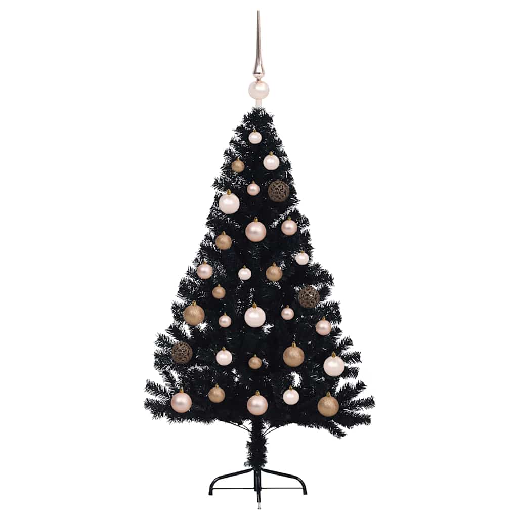 Dirbtinis prieššventinis eglutė su šviesomis Juoda 120 cm PVC