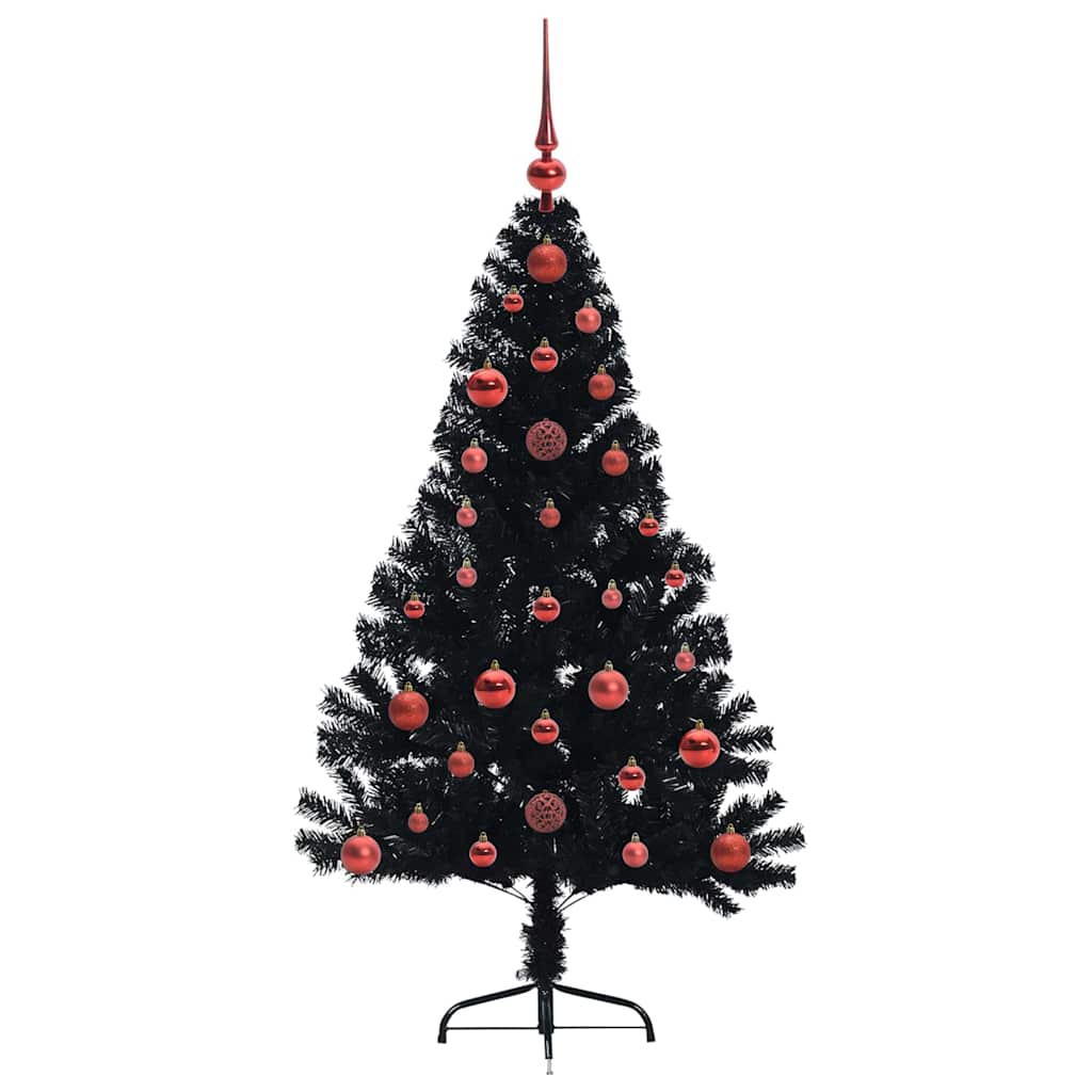 Dirbtinis prieššventinis eglutė su šviesomis Juoda 120 cm PVC