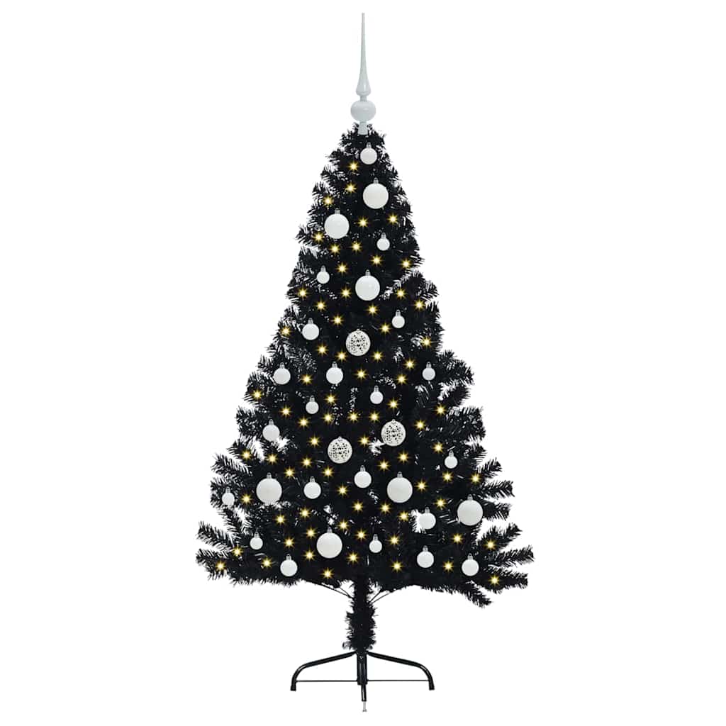 Mākslīgā Ziemassvētku eglīte ar lampiņām Melna 120 cm PVC