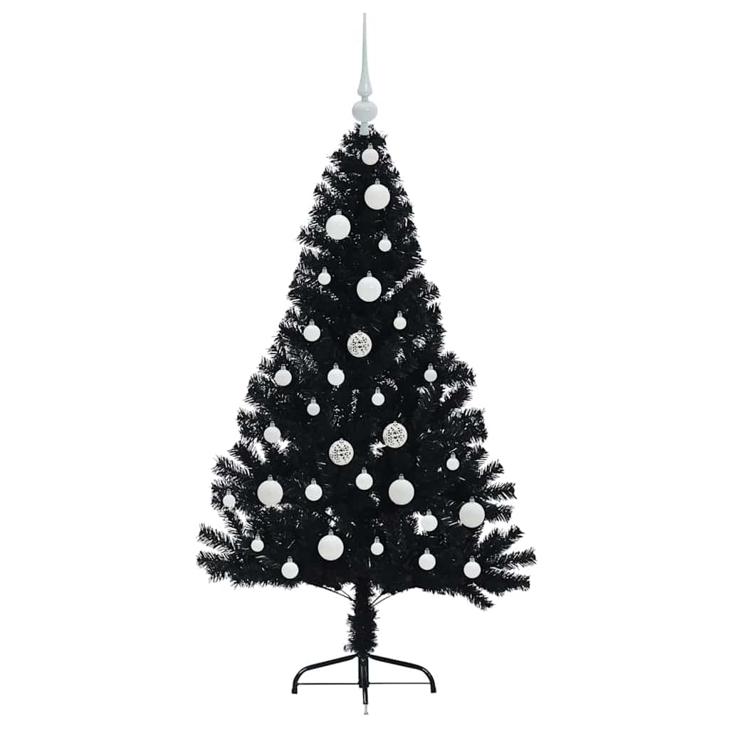 Mākslīgā Ziemassvētku eglīte ar lampiņām Melna 120 cm PVC