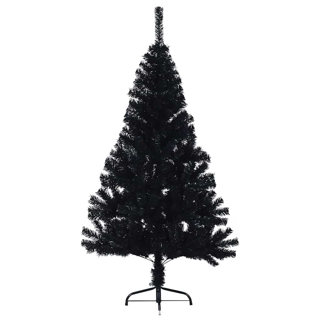 Mākslīgā pirms Ziemassvētku eglīte ar lampiņām Melna 120 cm PVC