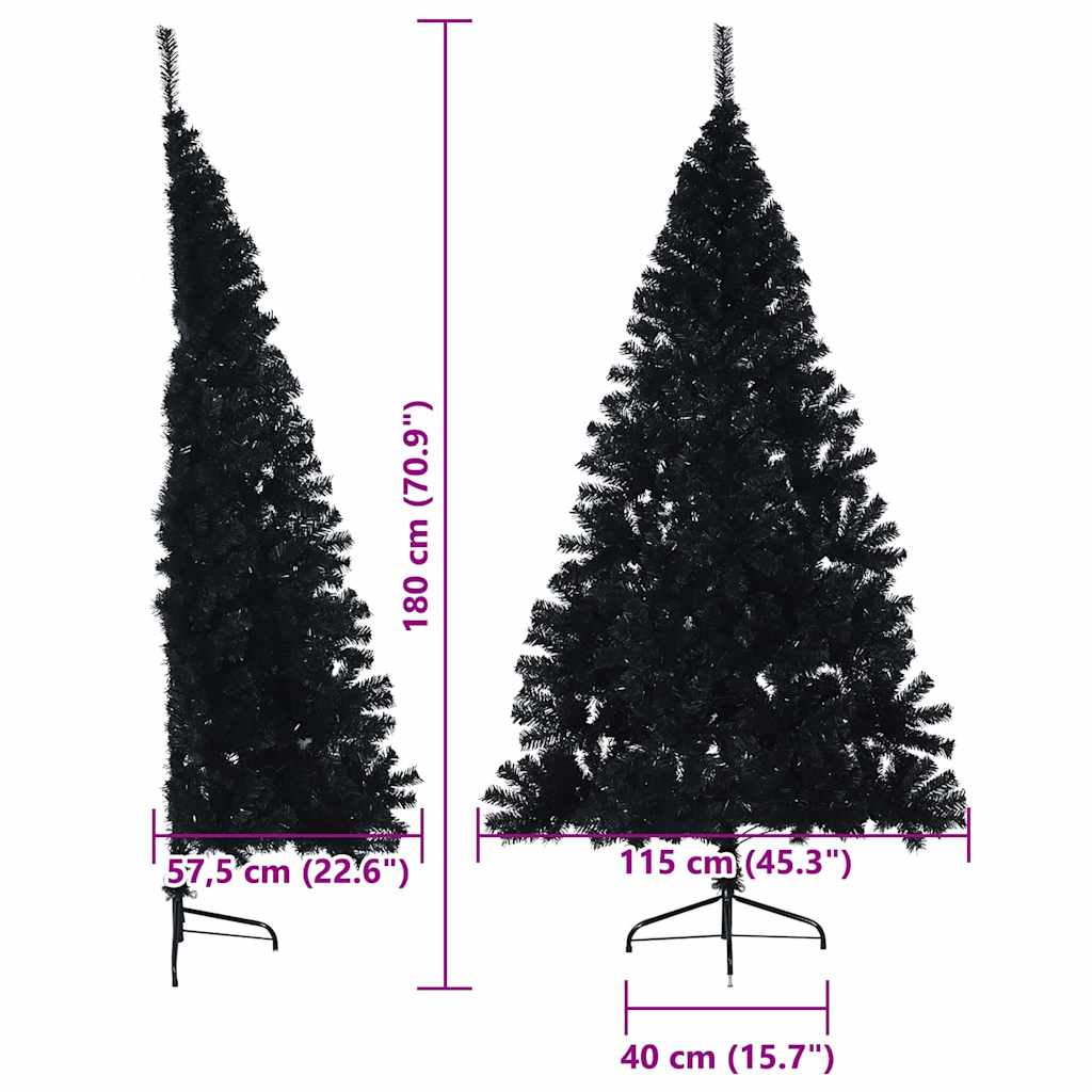 Mākslīgā Ziemassvētku eglīte ar lampiņām Melna 180 cm PVC