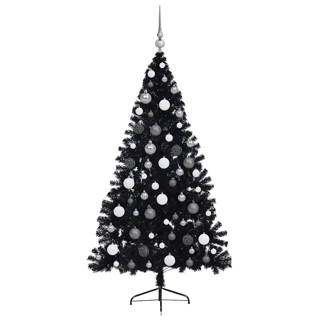 Mākslīgā Ziemassvētku eglīte ar lampiņām Melna 180 cm PVC