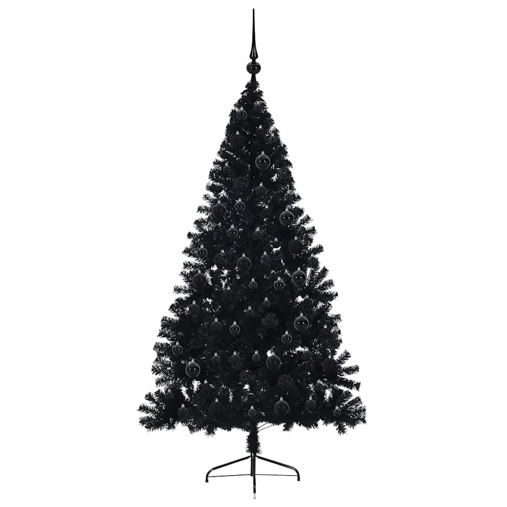 Mākslīgā Ziemassvētku eglīte ar lampiņām Melna 180 cm PVC