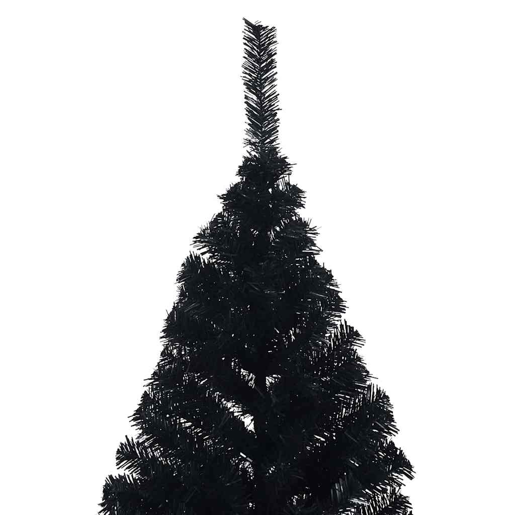 Dirbtinis prieššventinis eglutė su šviesomis Juoda 210 cm PVC