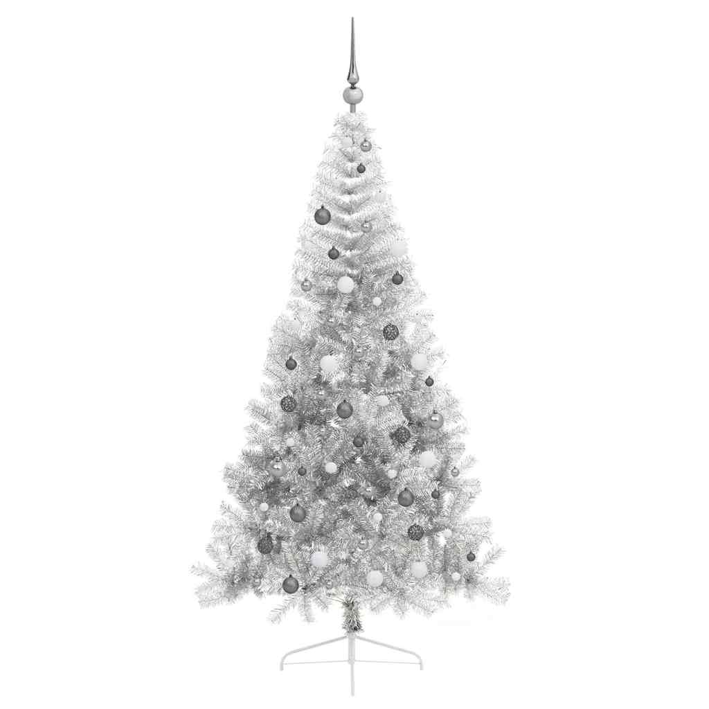 Mākslīgā eglīte ar lampiņām Sudraba 210 cm PET