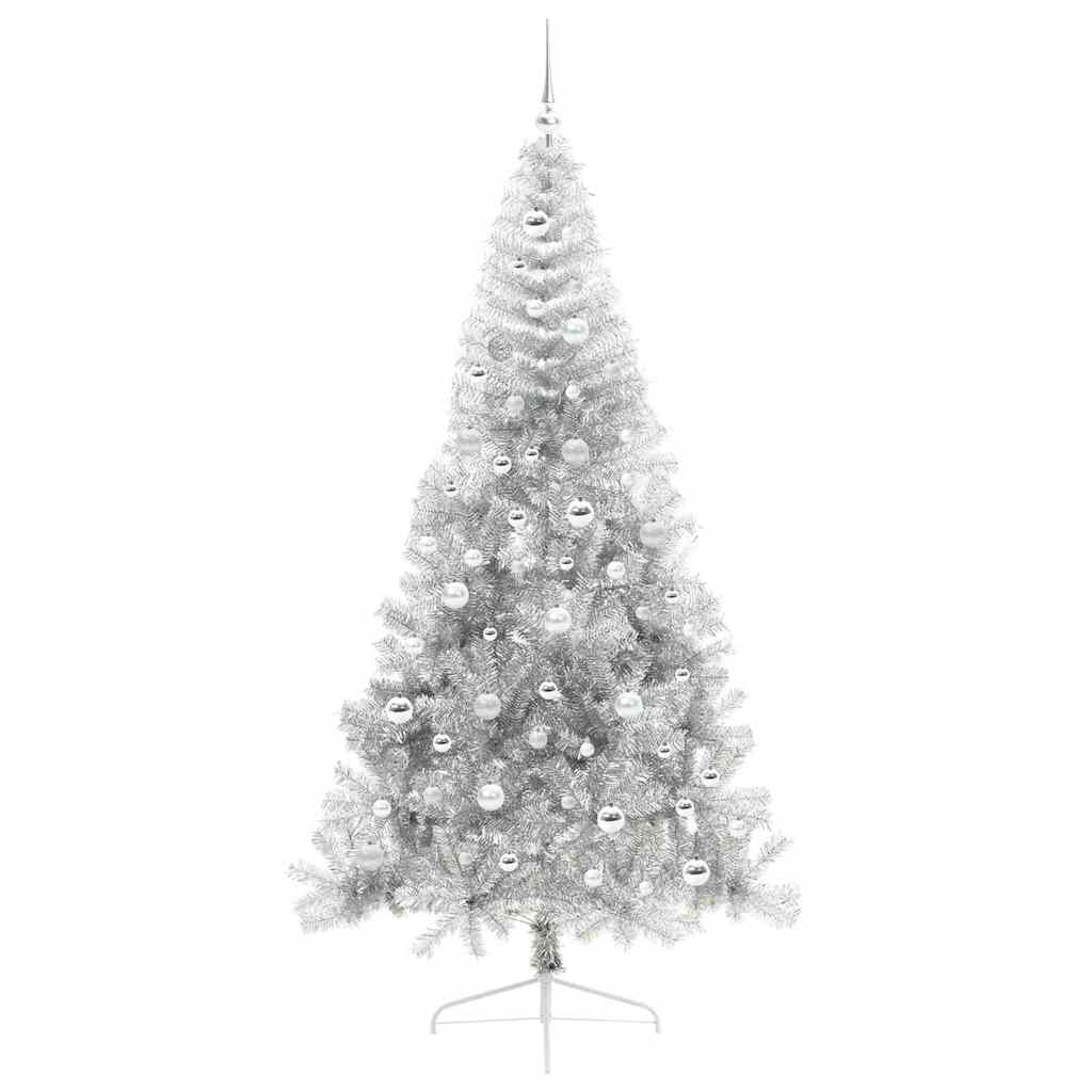Mākslīgā eglīte ar lampiņām Sudraba 210 cm PET