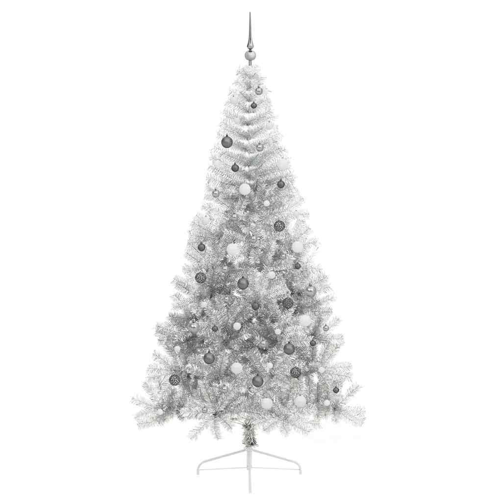 Mākslīgā pirmsvētku eglīte ar lampiņām Sudraba 240 cm PET