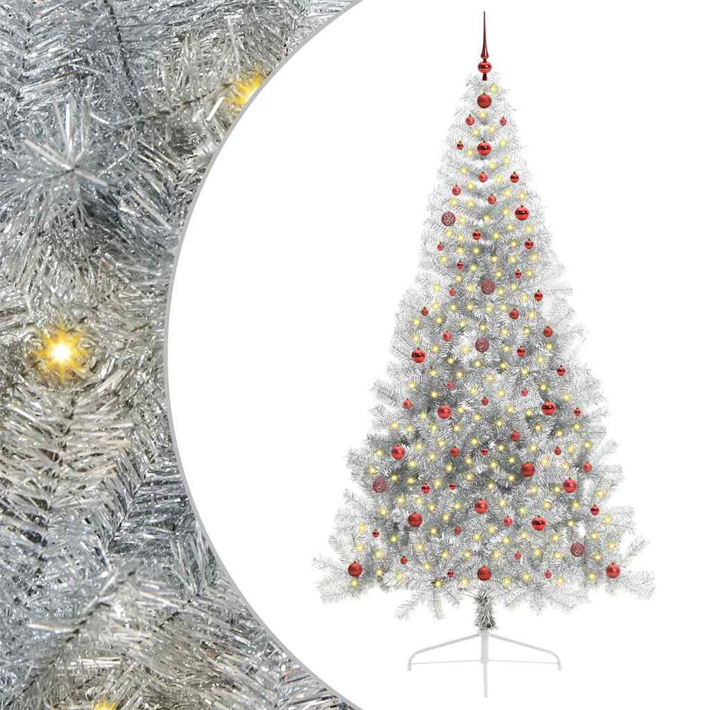 Dirbtinė prieššventinė eglutė POLAR STAR, su šviesomis Sidabro 240 cm. T