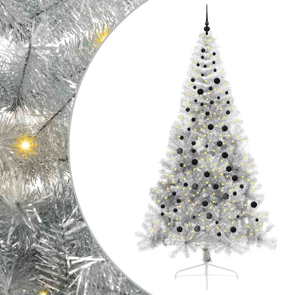 Dirbtinė prieššventinė eglutė POLAR STAR, su šviesomis Sidabro 240 cm. T