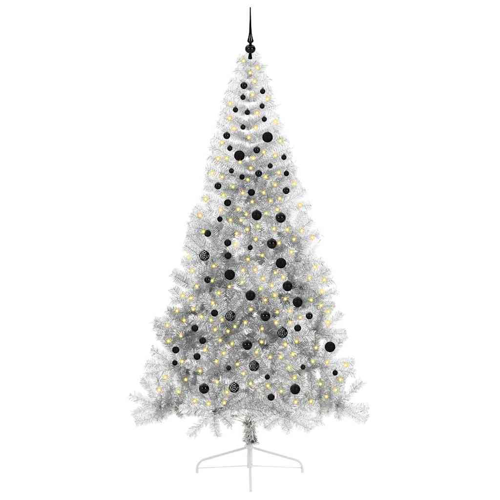 Dirbtinė prieššventinė eglutė POLAR STAR, su šviesomis Sidabro 240 cm. T