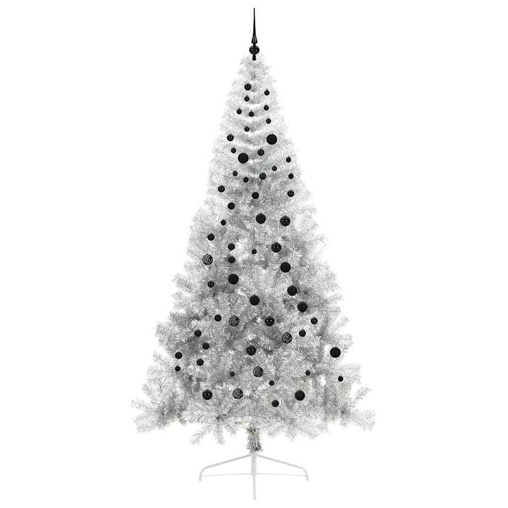 Dirbtinė prieššventinė eglutė POLAR STAR, su šviesomis Sidabro 240 cm. T
