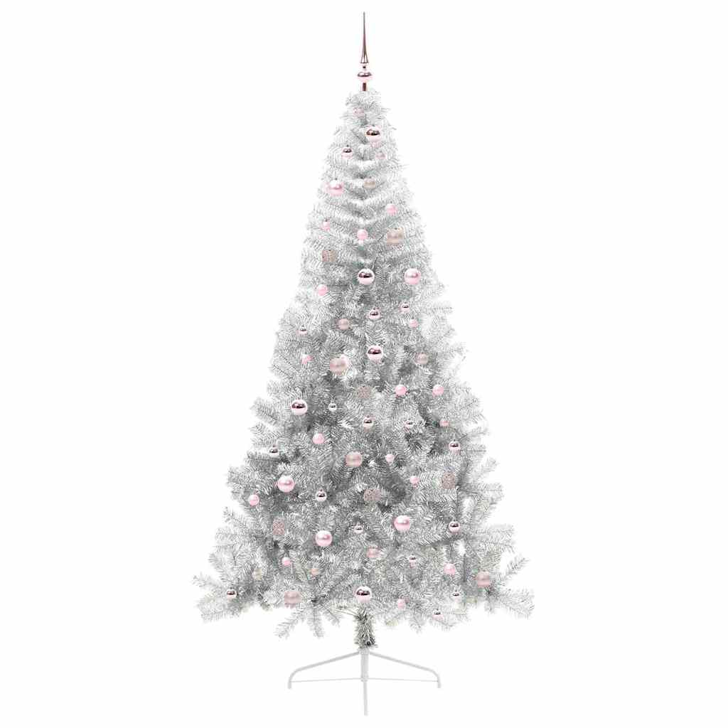 Dirbtinė prieššventinė eglutė POLAR STAR, su šviesomis Sidabro 240 cm. T