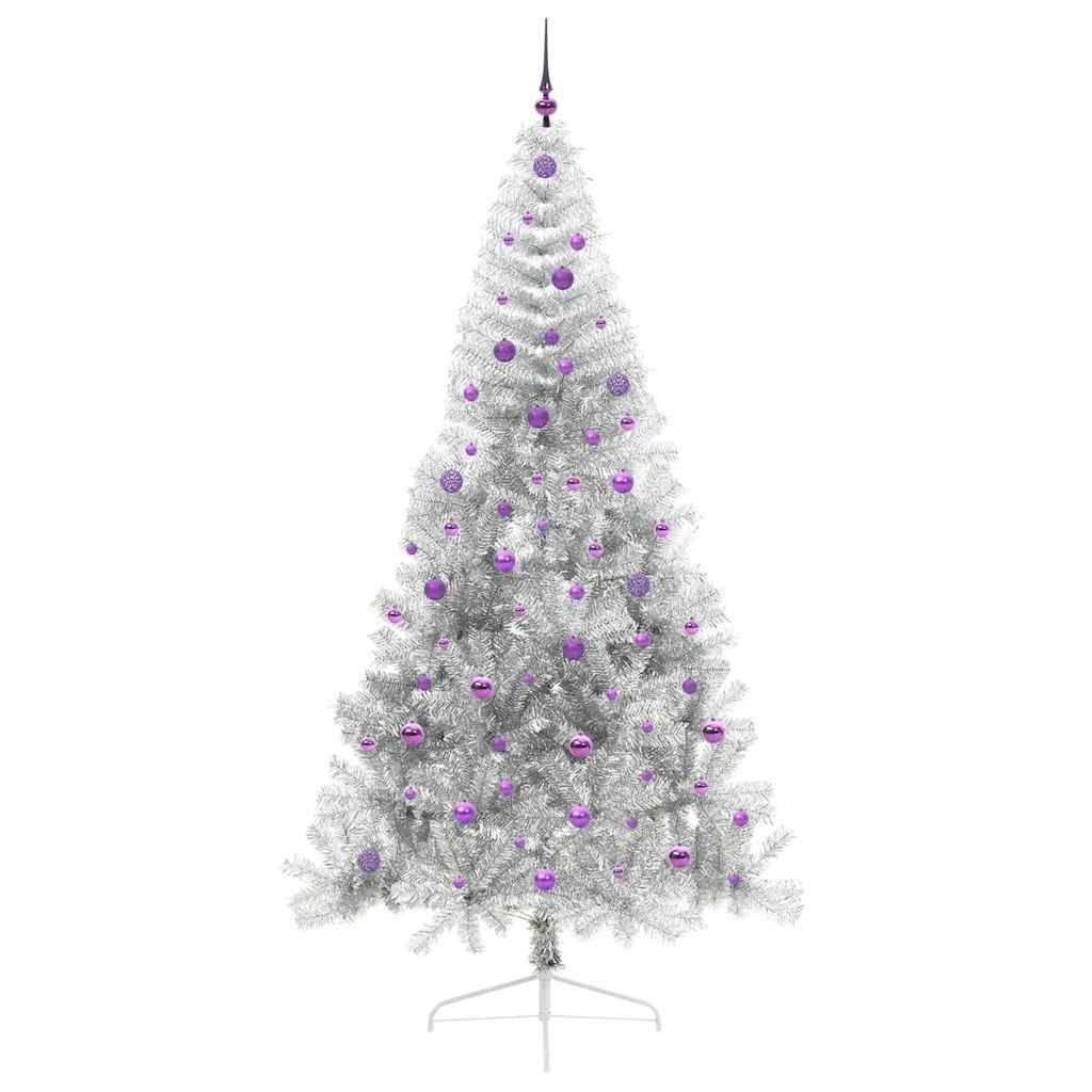 Artificial pre-lit Christmas tree POLAR STAR, with lights, Silver, 240 cm.