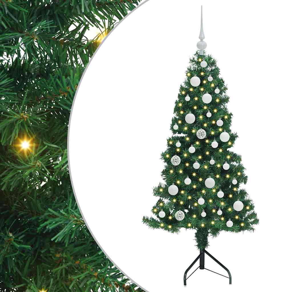 Kampinis dirbtinis Kalėdų medis Žalia 120 cm PVC ir metalas