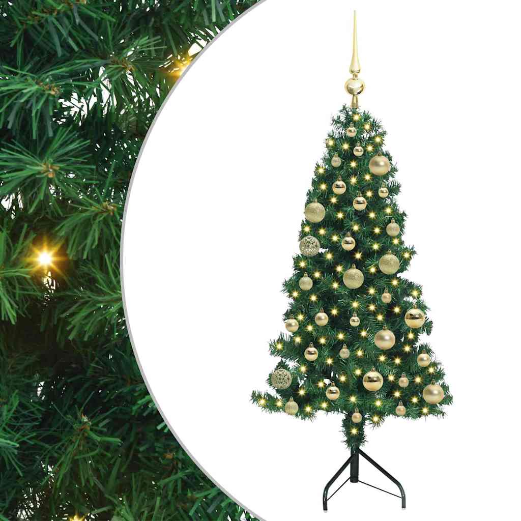 Kampinis dirbtinis Kalėdų medis Žalia 120 cm PVC ir metalas