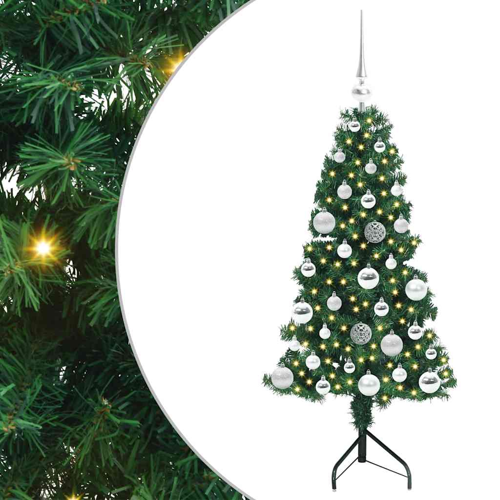 Kampinis dirbtinis Kalėdų medis Žalia 120 cm PVC ir metalas