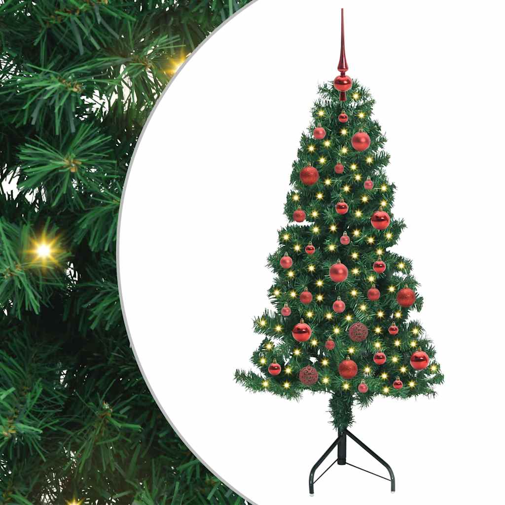 Kampinis dirbtinis Kalėdų medis Žalia 150 cm PVC ir metalas