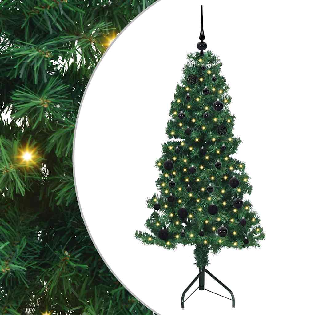 Kampinis dirbtinis Kalėdų medis Žalia 150 cm PVC ir metalas