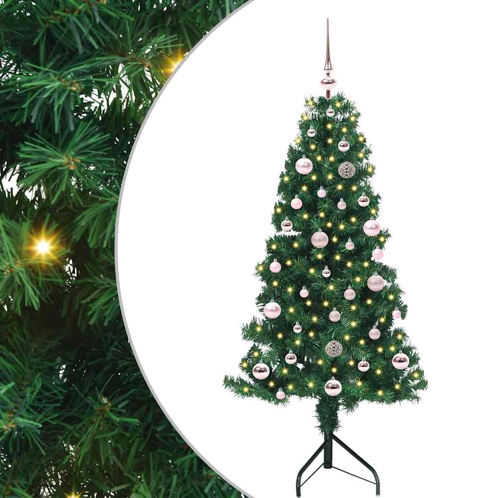 Kampinis dirbtinis Kalėdų medis Žalia 150 cm PVC ir metalas