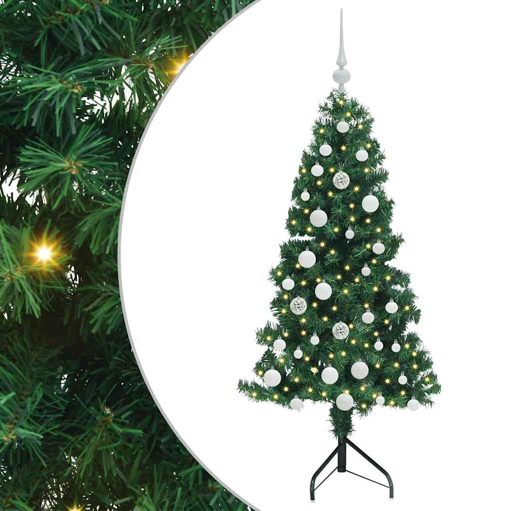 Kampinis dirbtinis Kalėdų medis Žalia 150 cm PVC ir metalas