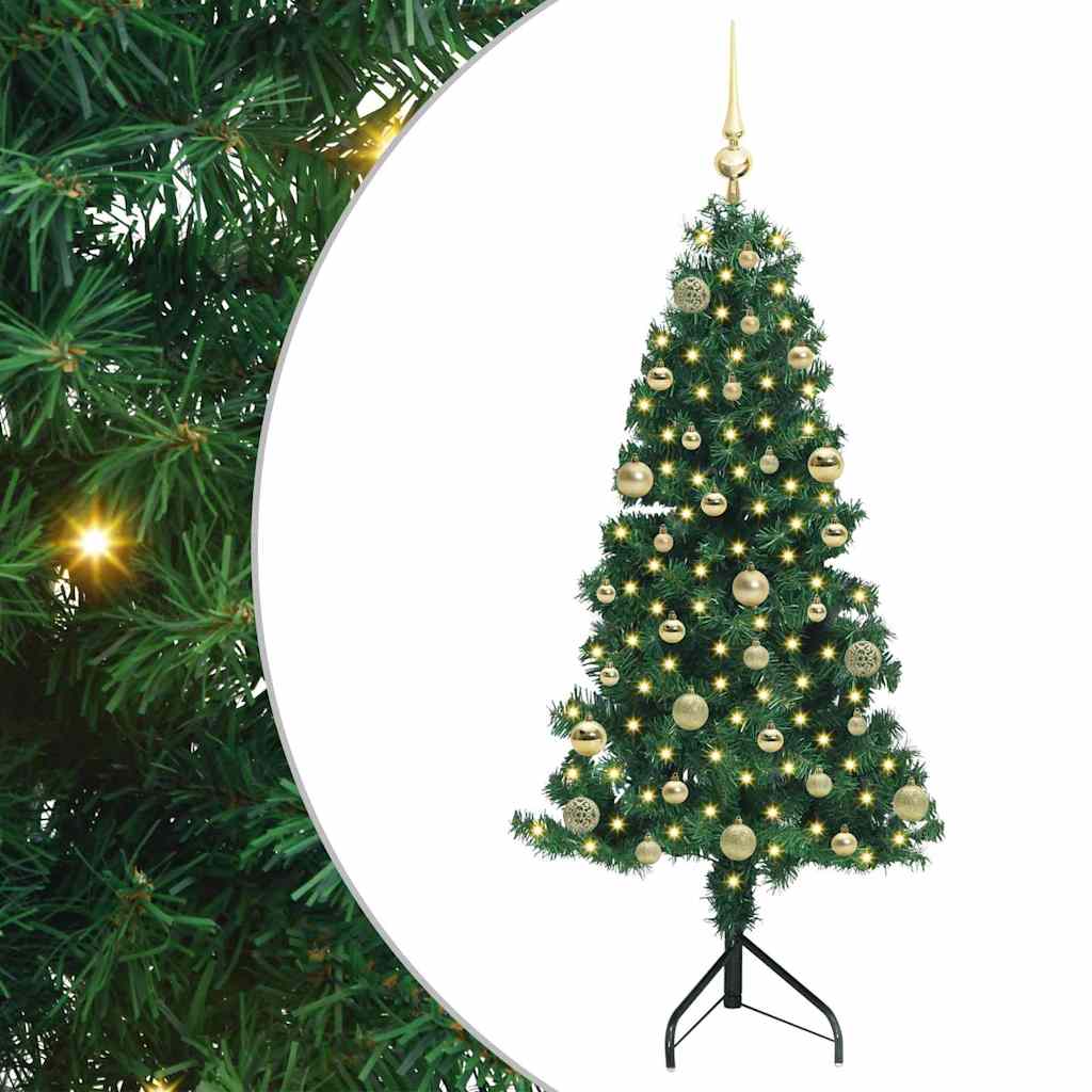 Kampinis dirbtinis Kalėdų medis Žalia 150 cm PVC ir metalas