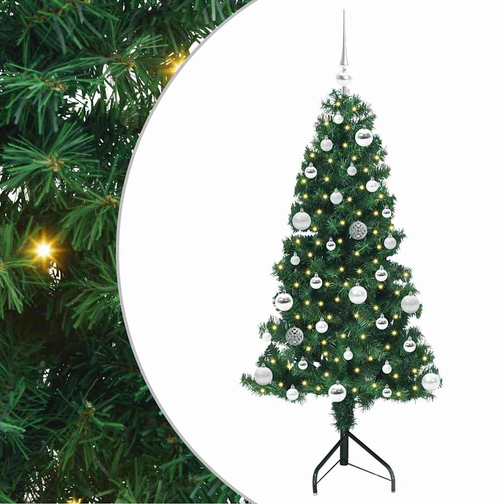 Kampinis dirbtinis Kalėdų medis Žalia 150 cm PVC ir metalas