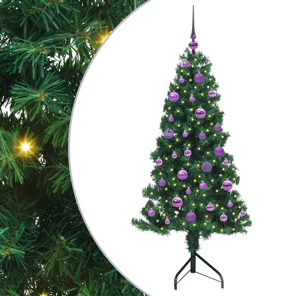 Kampinis dirbtinis Kalėdų medis Žalia 150 cm PVC ir metalas