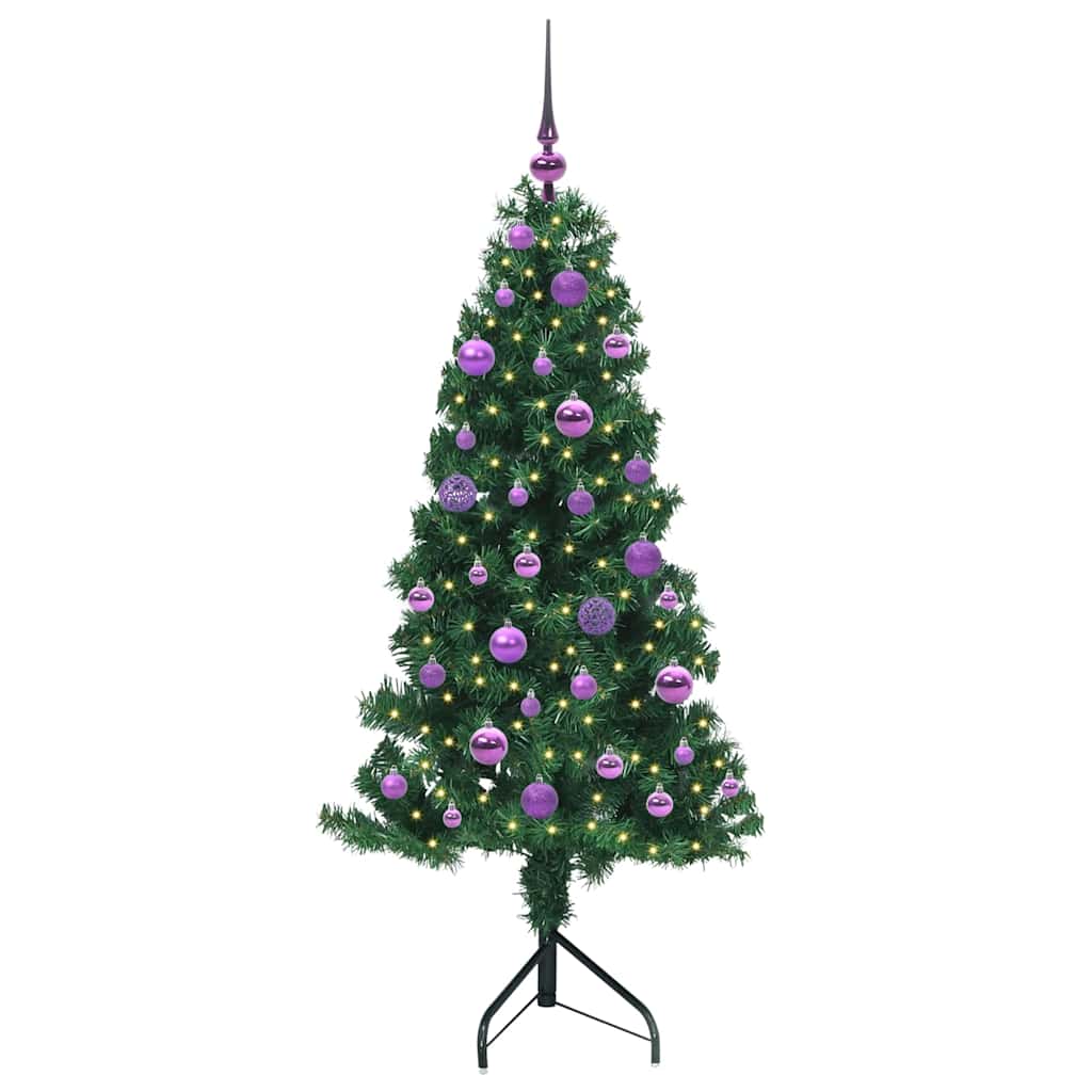 Kampinis dirbtinis Kalėdų medis Žalia 150 cm PVC ir metalas
