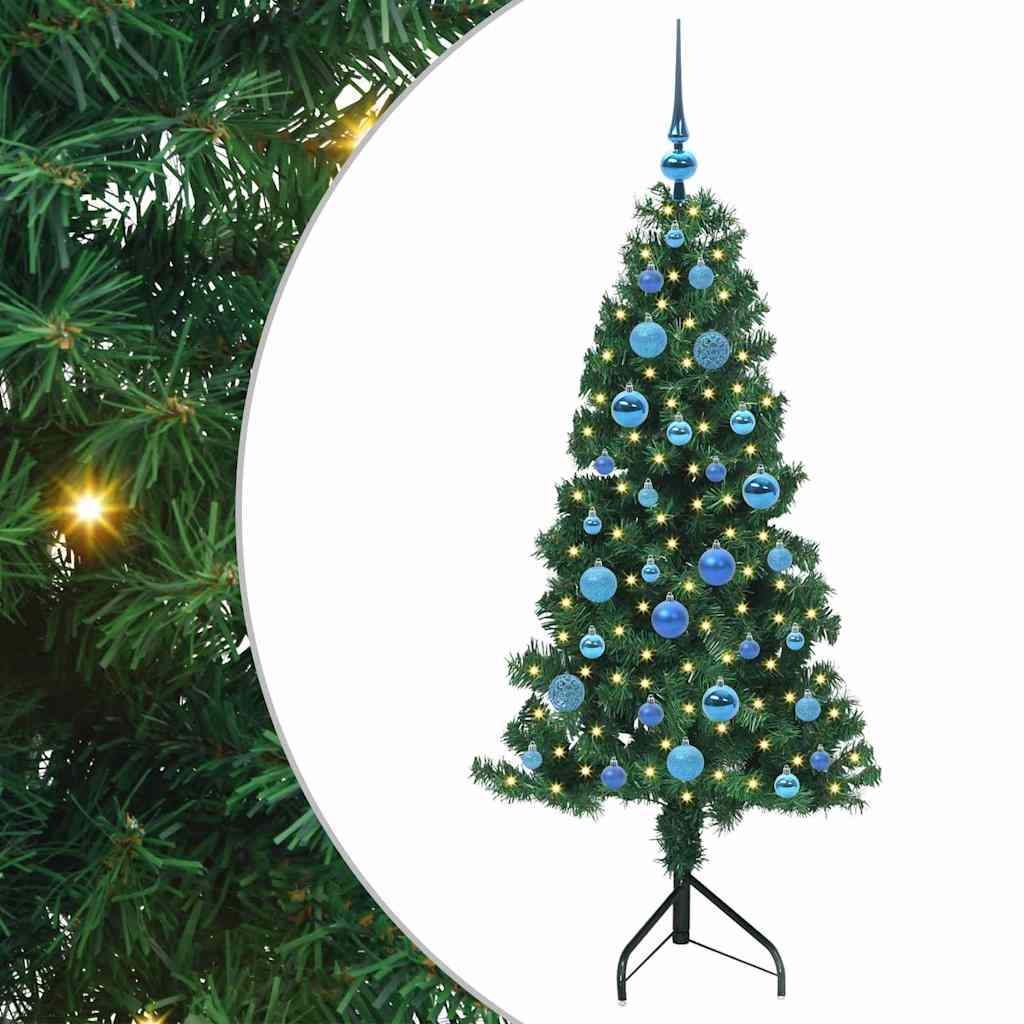 Kampinis dirbtinis Kalėdų medis Žalia 150 cm PVC ir metalas