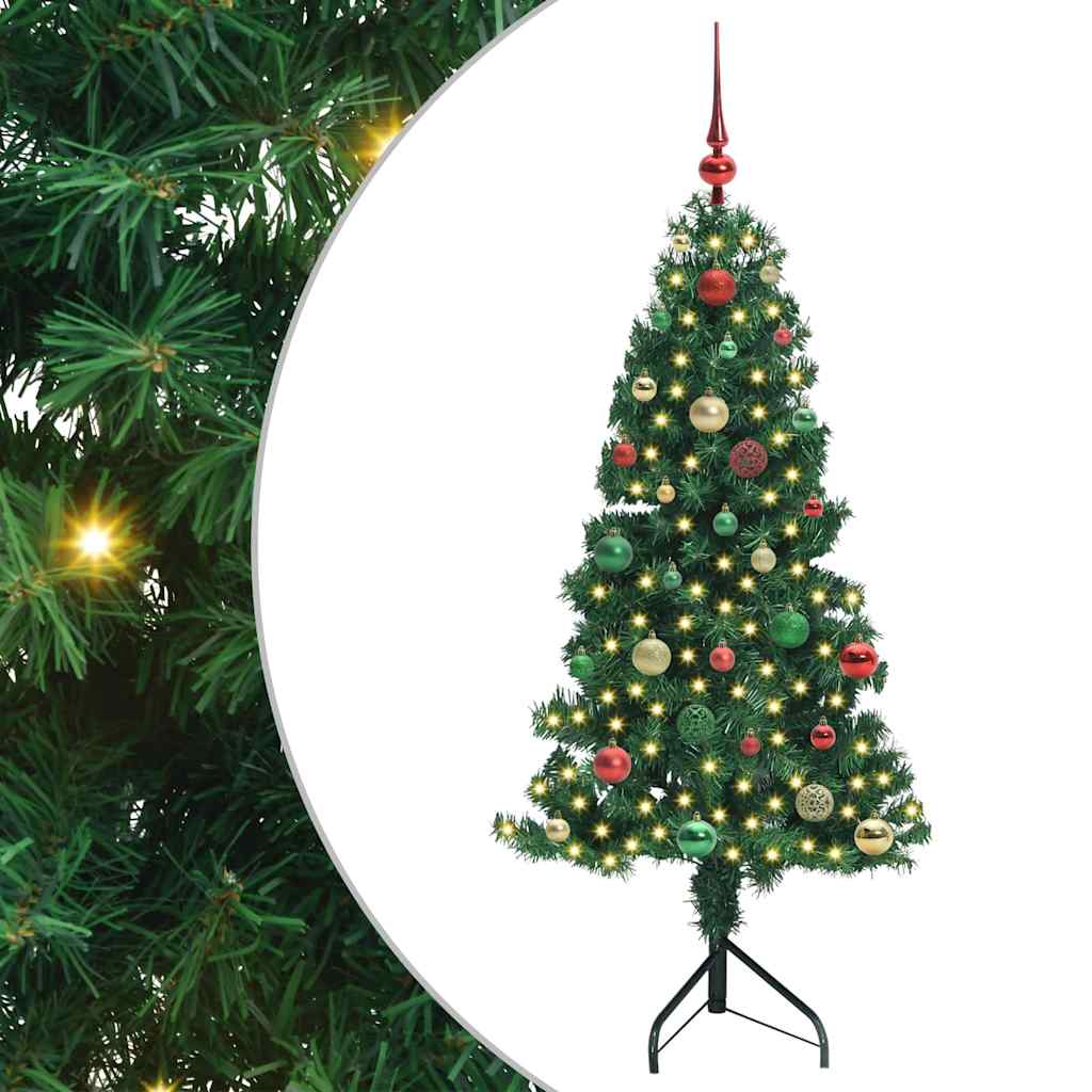 Kampinis dirbtinis Kalėdų medis Žalia 150 cm PVC ir metalas