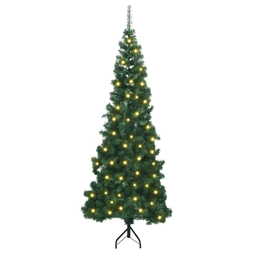 Corner Artificial Christmas Tree Green 180 cm PVC and Metal